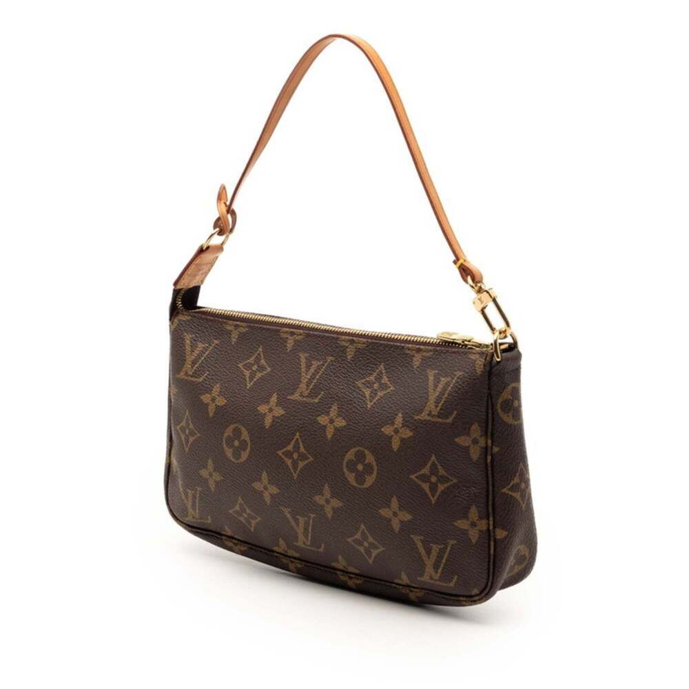 LOUIS VUITTON Brown Monogram Leather Pochette Pouch - Picture 2 of 6